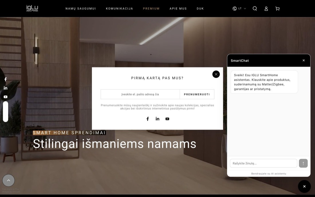 IGLU Smart — AI integracija · el. parduotuvei