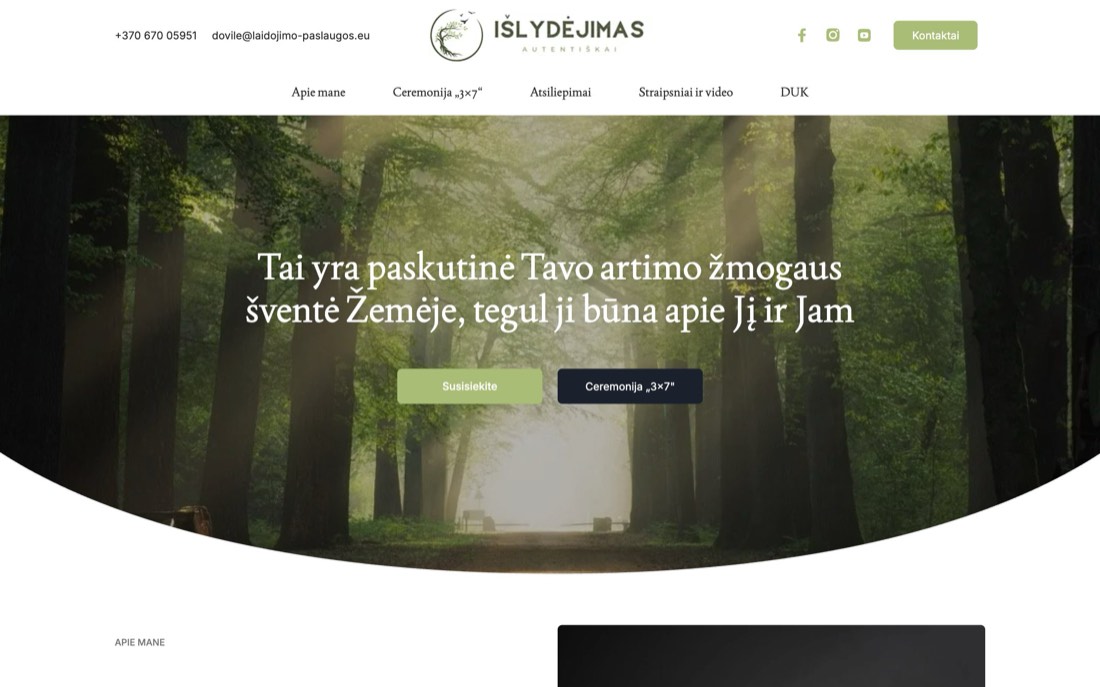 Išlydėjimas — WordPress · laidojimo paslaugos