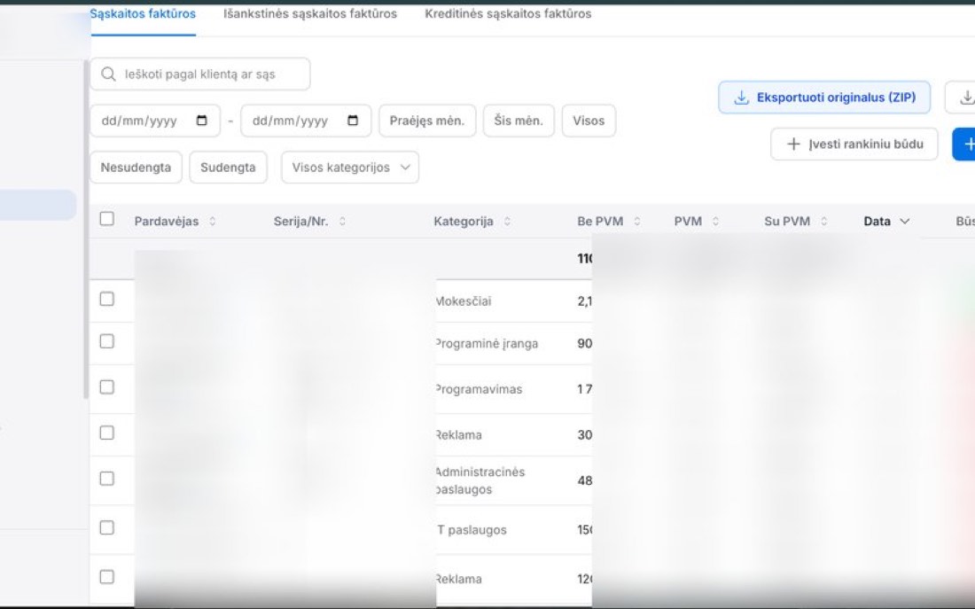Apskaita — Internetinė programa · finansų